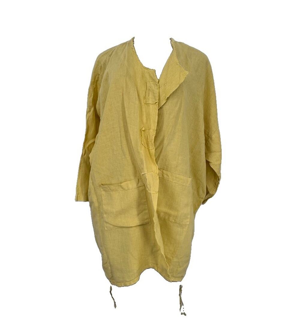 La Fixsun One Size Women Linen Tunic Boho Minimalist MISSING BUTTONS 55-22